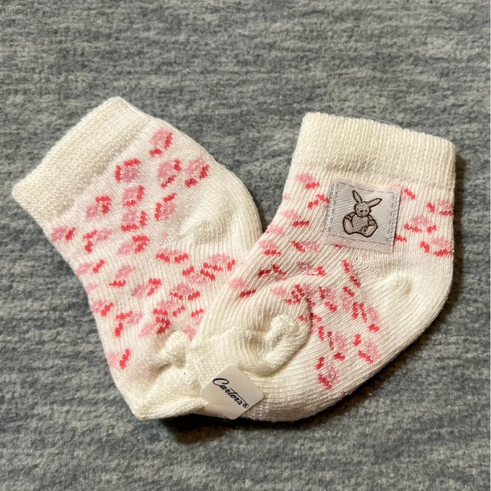 Carter’s vintage sock & shoe‎ gift set infants baby 0-3 months pink floral new